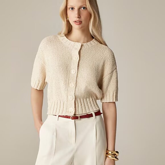 J.Crew Cropped Crewneck Cardigan - Picture 1 of 5